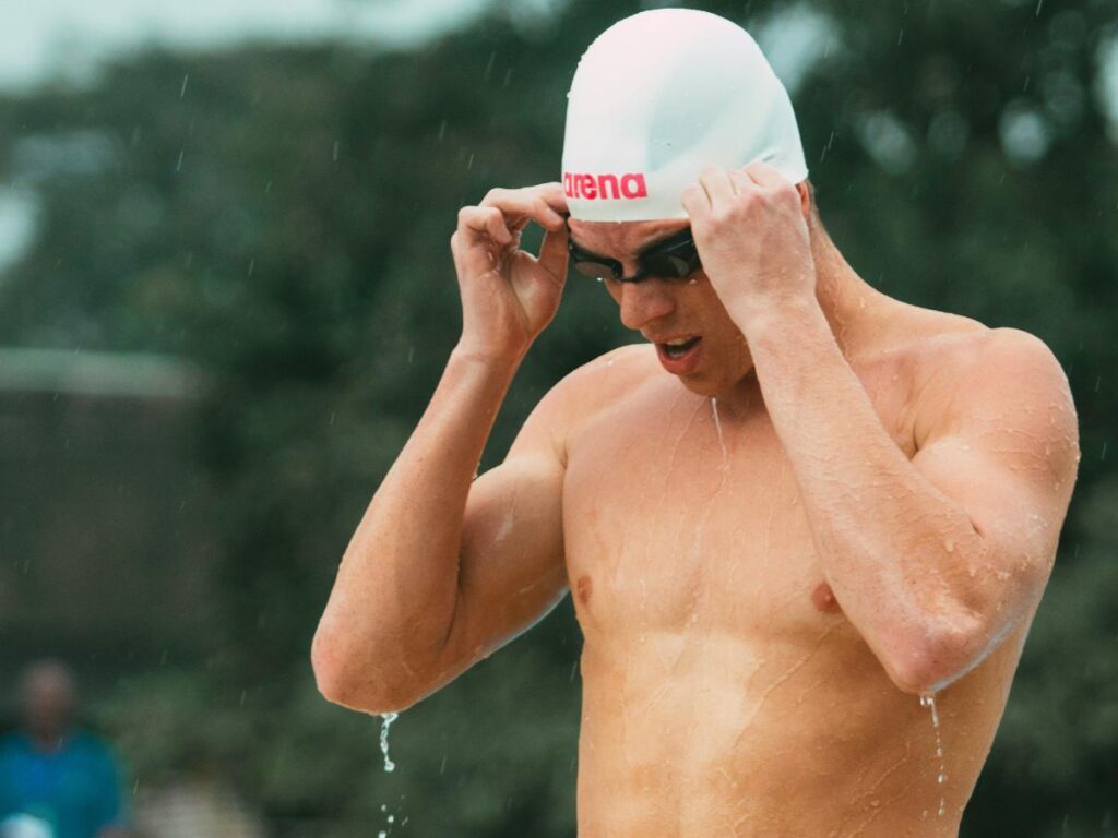 man about to swim