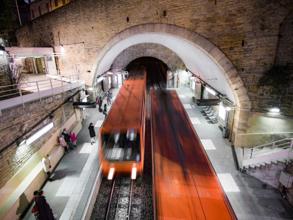 trains on a track