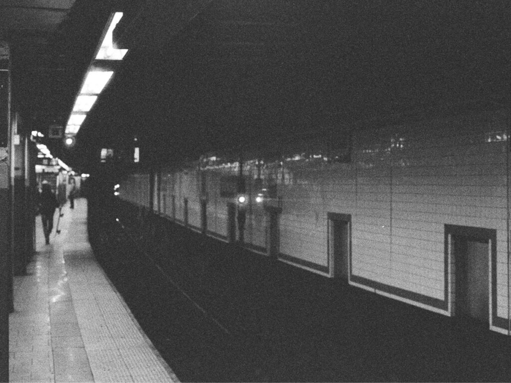 train in a subway station