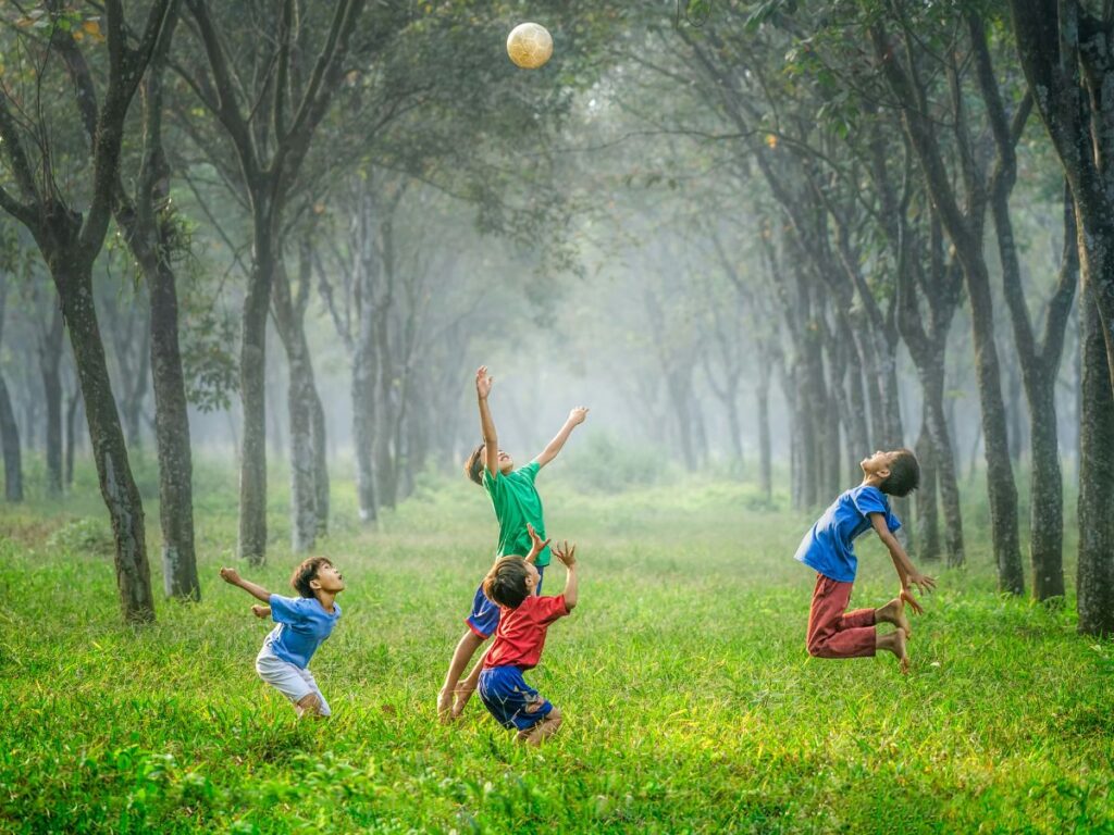 kids playing in a park