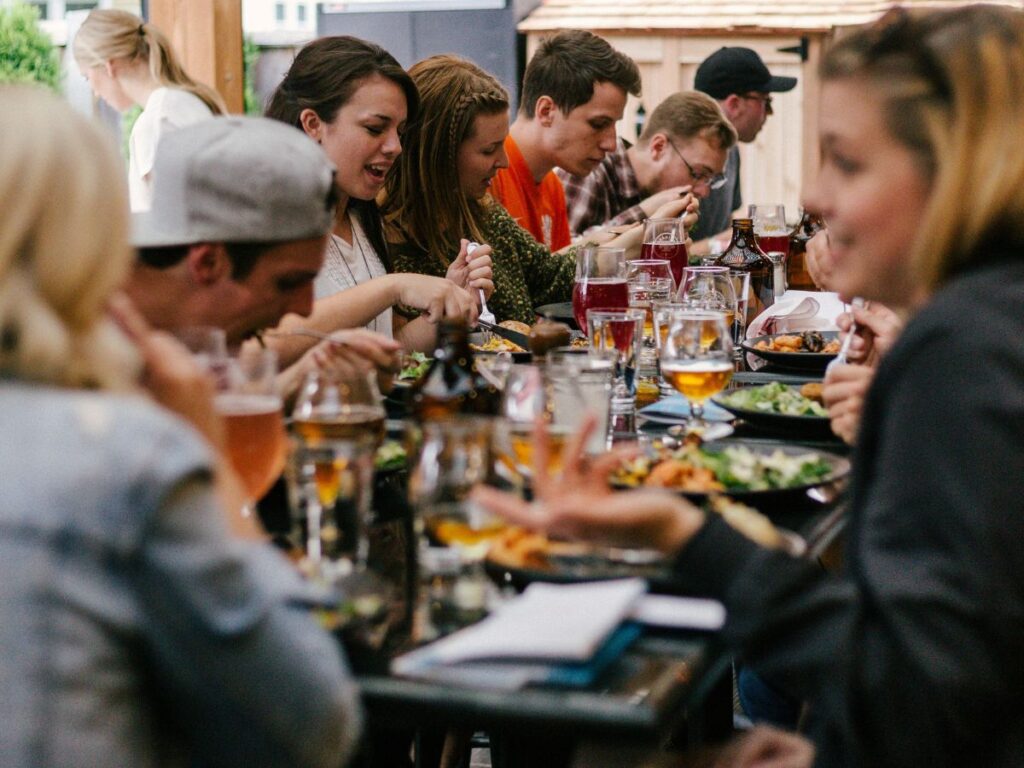 people dining together