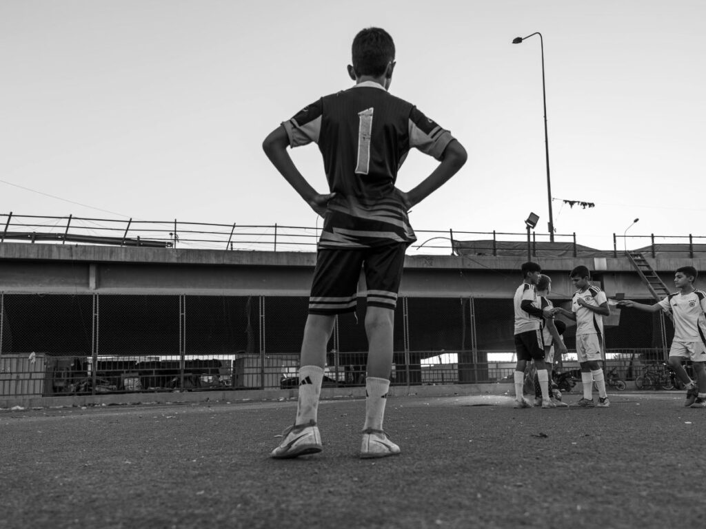 man playing football