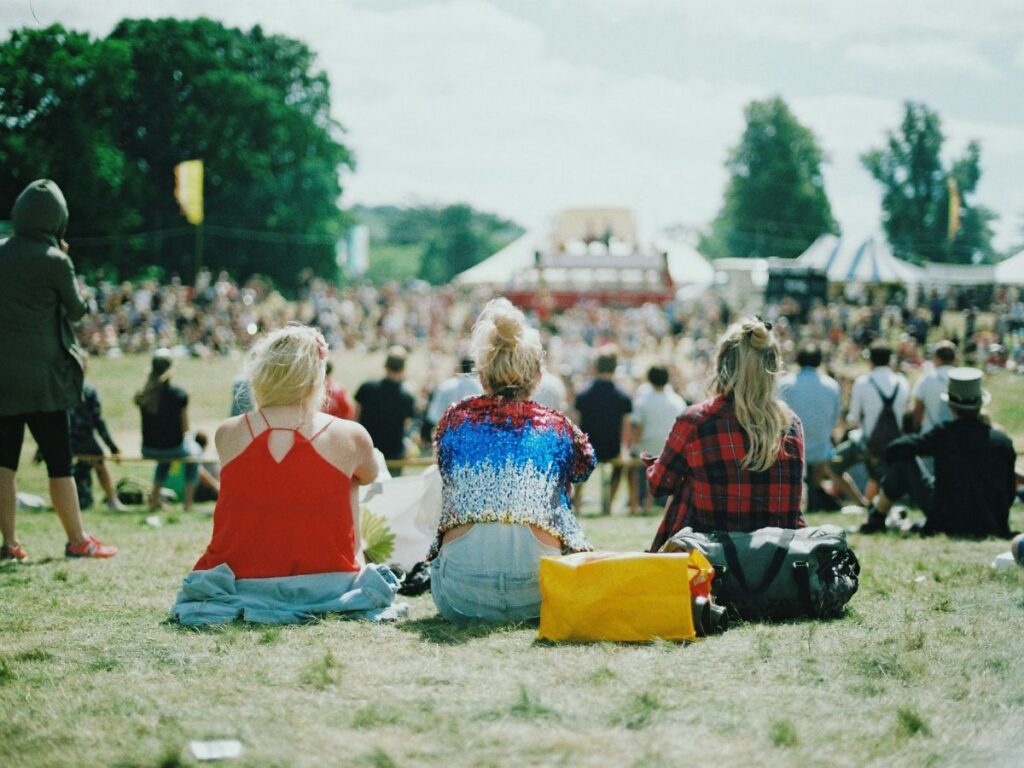 people sitting on a beach