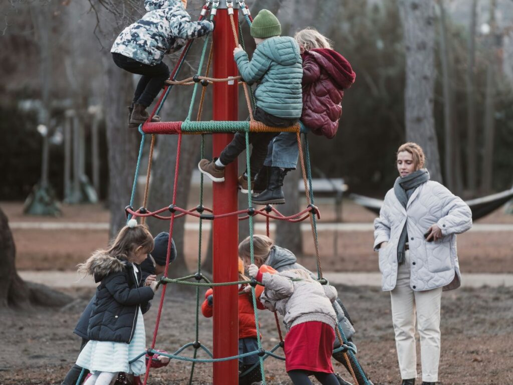 kids playing in a park