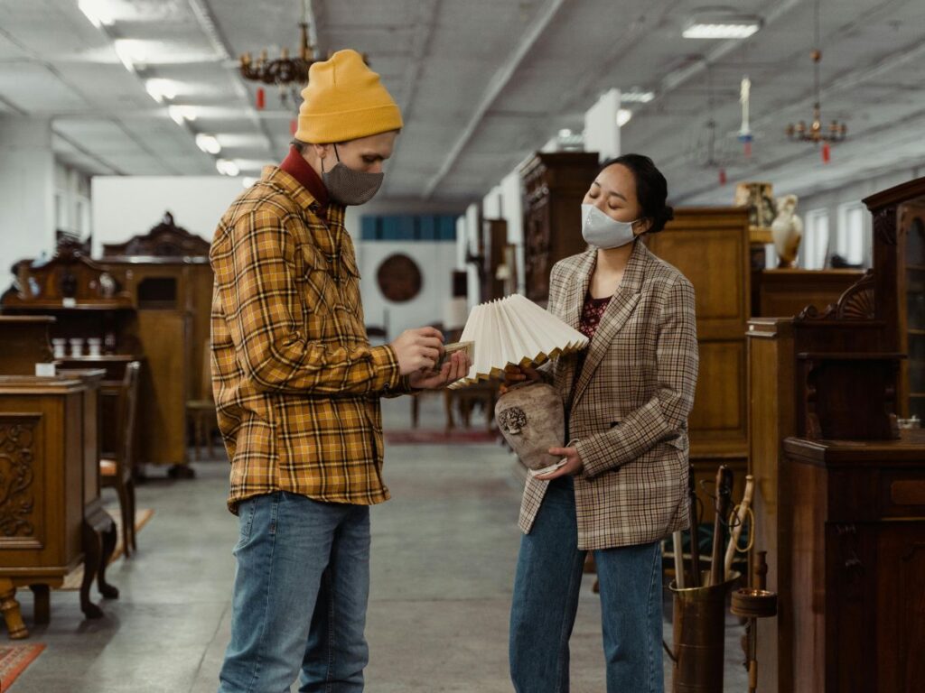 woman buying furniture