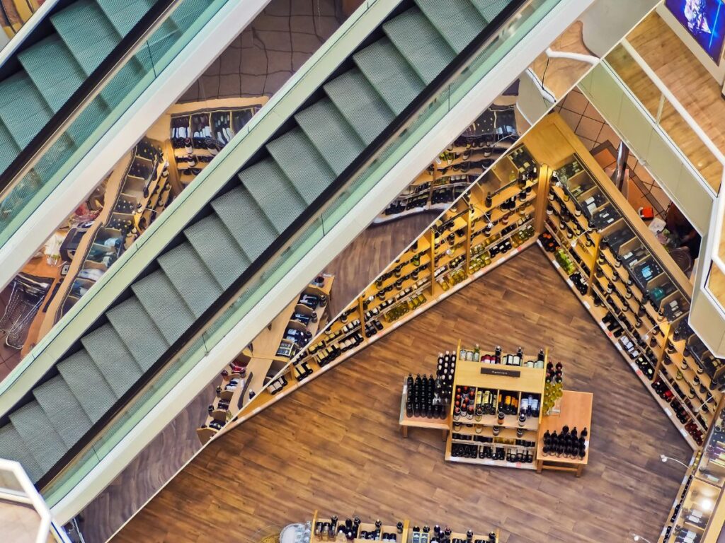 escalator in shopping mall