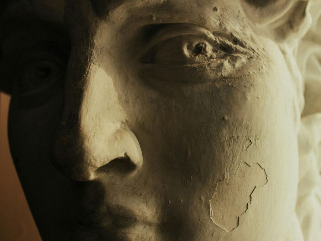 sculpture in a museum