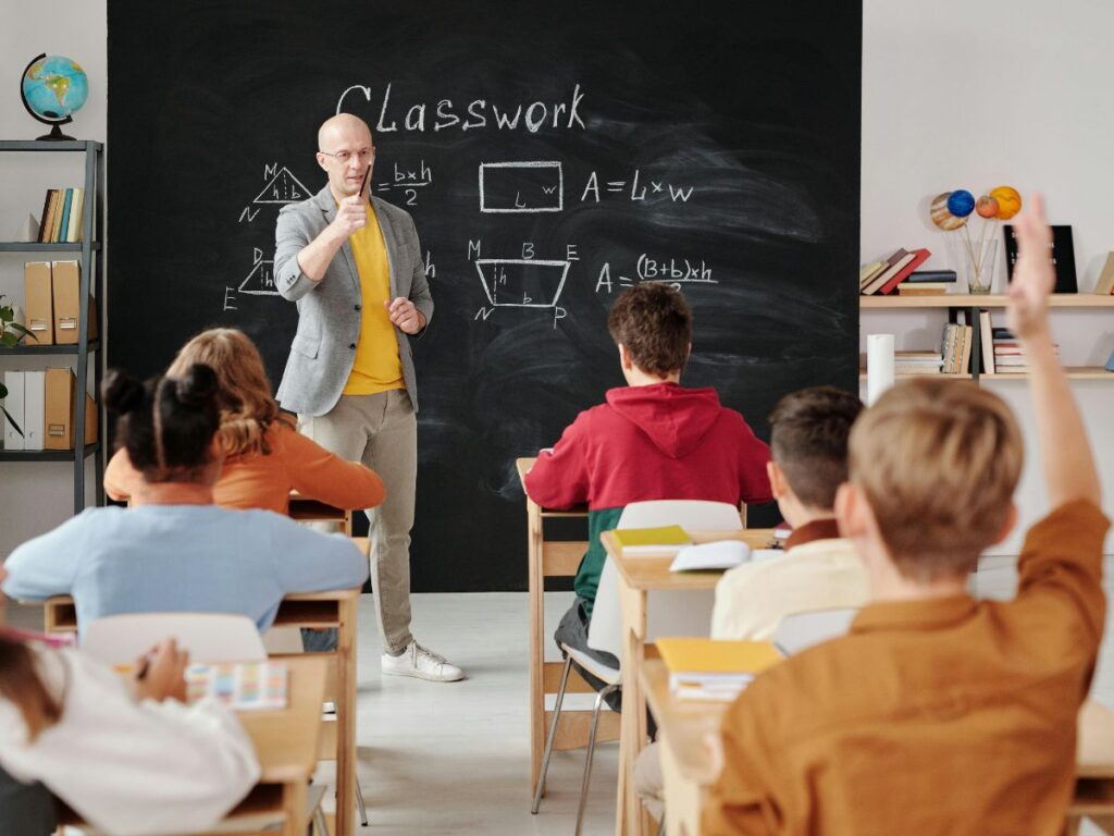 teacher in class teaching