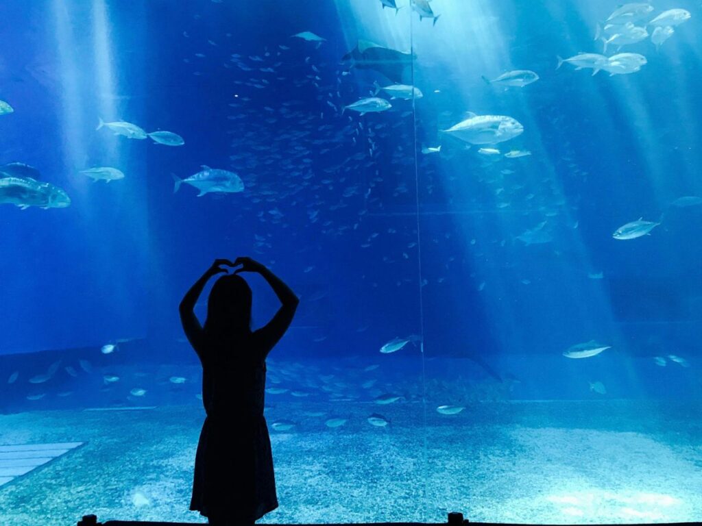 girl in an aquarium