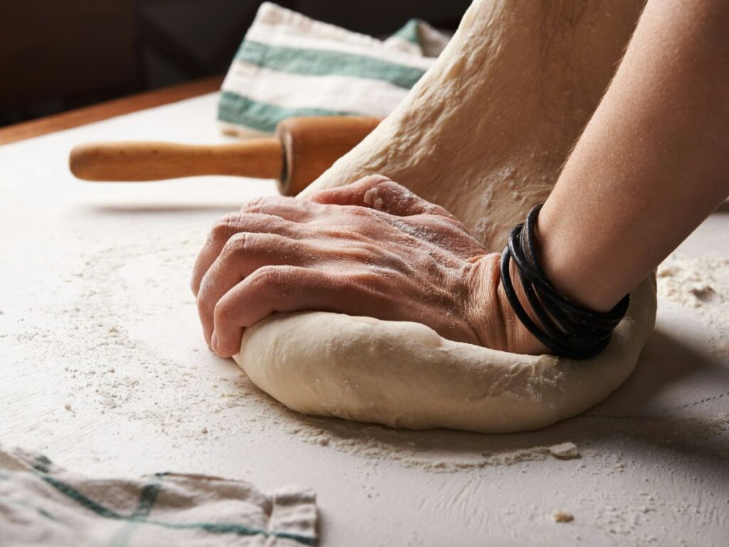 kneading a dough