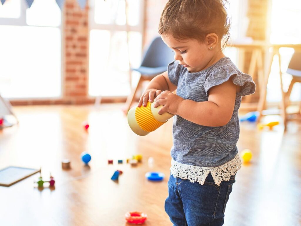 kid playing in a daycare