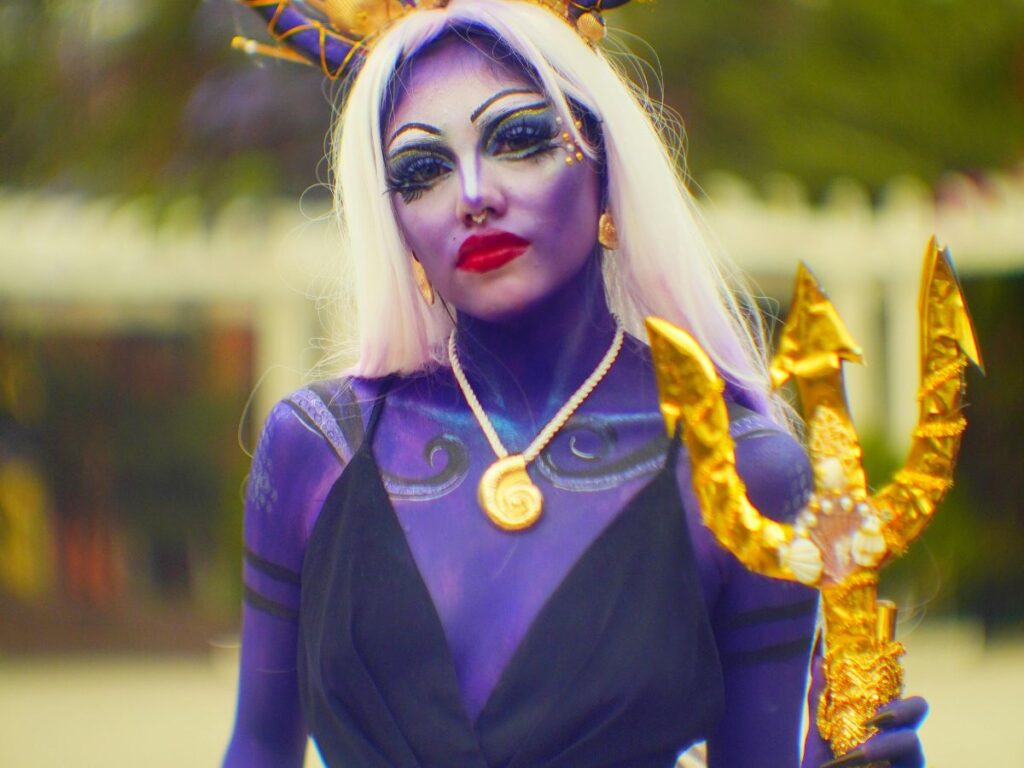 woman dressed as devil