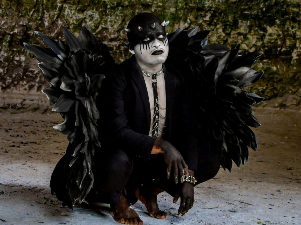 man dressed up for theatre