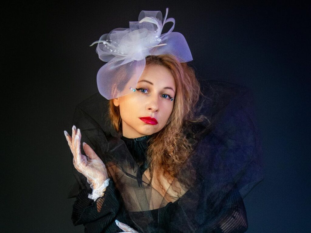 woman dressed up for theatre performance